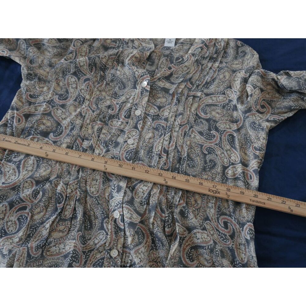 Ruby Rd V-neck 3/4 Sleeve button down shirt M #1683-B4 - Picture 9 of 9